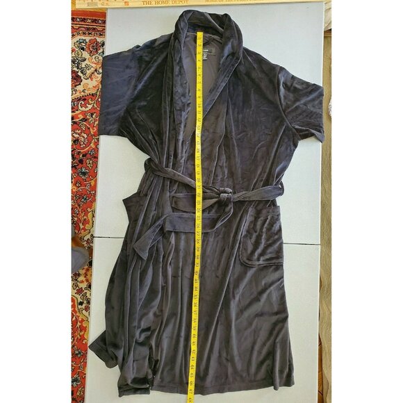 ARABELLA SUPER SOFT VELOURS BLACK BATHROBE Size 2X # 175 - Picture 6 of 10